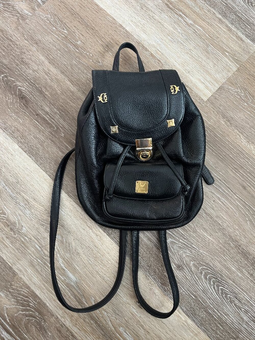 Vintage MCM Mini Gold Charm Backpack